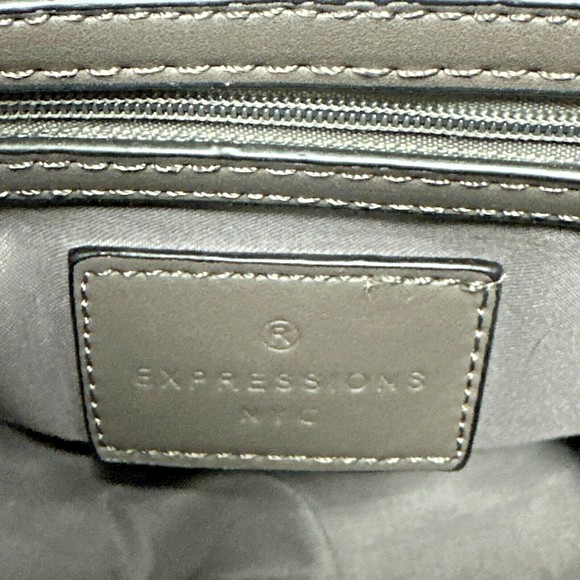 EXPRESSIONS NYC Slate taupe braided strap Vegan Crossbody Shoulder Bag - Picture 9 of 14